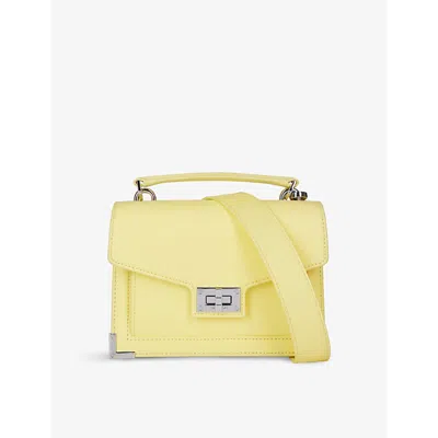The Kooples Womens Light Yellow Emily Small Leather Shoulder Bag