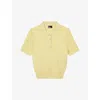 THE KOOPLES THE KOOPLES WOMEN'S MELLOW YELLOW SHORT-SLEEVE TEXTURED COTTON-BLEND POLO