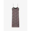 THE KOOPLES LACE-EMBROIDERED FLORAL-PRINT WOVEN MIDI DRESS