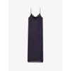 THE KOOPLES THE KOOPLES WOMEN'S NAVY LACE-EMBROIDERED V-NECK WOVEN MAXI DRESS