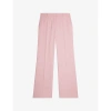 THE KOOPLES THE KOOPLES WOMEN'S PASTEL PINK STRAIGHT-LEG HIGH-RISE STRETCH-WOVEN TROUSERS