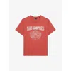 THE KOOPLES THE KOOPLES WOMEN'S RED BRIQUE BRANDED-PRINT SHORT-SLEEVED COTTON-JERSEY T-SHIRT