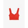 THE KOOPLES THE KOOPLES WOMEN'S RED SWEETHEART-NECK SLEEVELESS STRETCH-WOVEN TOP