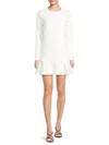 The Kooples Long Sleeve Ruffle Hem Dress In White