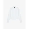 The Kooples Womens White Classic-collar Fitted Stretch Cotton-poplin Shirt In White