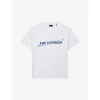 THE KOOPLES THE KOOPLES WOMEN'S WHITE WHAT IS? AND LOGO-PRINT COTTON T-SHIRT