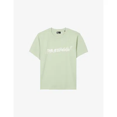 The Kooples Womens Almond Green Branded Short-sleeved Cotton-jersey T-shirt