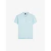 The Kooples Womens  Mandarin-collar Cotton-piqué Polo Shirt