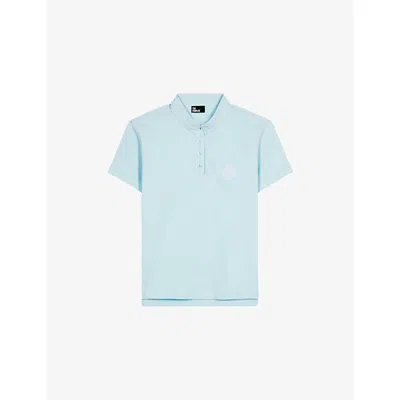 The Kooples Womens  Mandarin-collar Cotton-piqué Polo Shirt