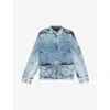 The Kooples Womens Baby Blue Patch-pocket Button-down Denim Jacket Xs In Blue