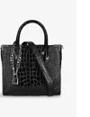 The Kooples Ming Croc-embossed Leather Tote Bag In Bla01