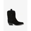 THE KOOPLES BEVELED-HEEL POINTED-TOE SUEDE BOOTS