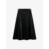 The Kooples Womens Black Buckle-embellished Pleated Faux-leather Midi Skirt In Black