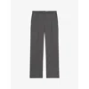 The Kooples Womens Black Checked Straight-leg Wool Trousers In Gray