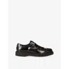 The Kooples Womens  Contrast-panel Leather Derby Shoes In Black