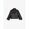 The Kooples Womens  Fringed Notch-collar Leather Jacket In Black