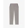 The Kooples Womens Houndstooth Straight-leg Stretch Wool-blend Trousers Black Grey In Neutral