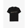 The Kooples Womens Black Leopard-print Logo-graphic Cotton-jersey T-shirt In Brown