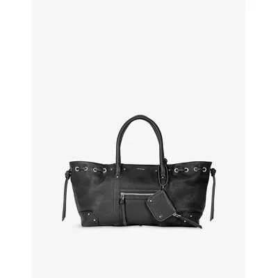 The Kooples Womens Black Logo-embossed Leather Tot