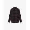 The Kooples Womens Polka Dot And Floral-print Regular-fit Stretch-woven Shirt Black Melange In Black