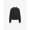 The Kooples Womens Black Scalloped-collar Regular-fit Wool And Cotton-blend Jumper Xs In Black