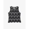 The Kooples Sleeveless Lace Top In Black