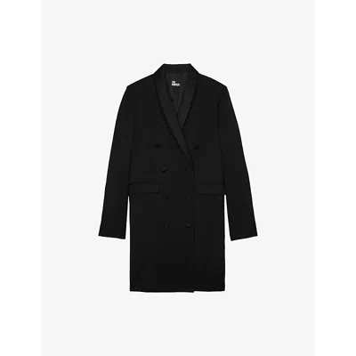 THE KOOPLES WOMENS THE KOOPLES SHAWL-LAPEL TAILORED WOOL MINI DRESS