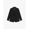 The Kooples Womens Black Single-breasted Satin Suit Jacket In Black