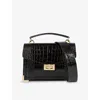 The Kooples Womens Black Small Emily Crocodile-effect Leather Cross-body Bag In Black