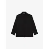 The Kooples Womens Black Straight-hem Silk Shirt In Black