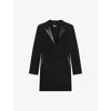 The Kooples Womens Black Tailored Mini Wool Blazer Dress Xs In Black