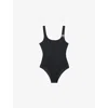 The Kooples Womens  X Luz Pepa Scoop-neck Textured Swimsuit In Black