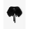 The Kooples Womens  Tie Faux-fur Shawl In Black