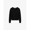 The Kooples Womens Black V-neck Wool Knitted Jumper In Black
