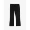 The Kooples Womens Black Washed Straight-leg Mid-rise Denim Jeans In Black Washed