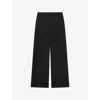 The Kooples Womens Black Pressed-crease Straight-leg High-rise Wool Trousers In Black
