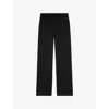 The Kooples Womens Black Pressed-crease Straight-leg High-rise Wool Trousers In Black