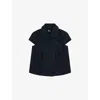 The Kooples Womens Blue Electric Collared Button-down Short-sleeve Denim Jacket In Blue