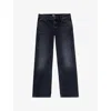 The Kooples Womens  Faded-wash Wide-leg Mid-rise Denim Jeans In Blue Electric