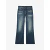 The Kooples Womens Flared-leg Low-rise Denim Jeans Blue Electric In Blue Electric