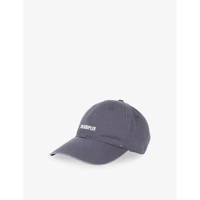 The Kooples Womens Blue Petrol Brand-embroidered Cotton Cap