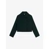 The Kooples Womens Bottle Green Flap-pocket Double-breasted Wool-blend Jacket In Green