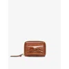 The Kooples Womens Brown Amelia Bow-embellished Leather Coin Purs In Brown