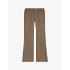 The Kooples Womens Camel Flared Mid-rise Wool Trousers In Brown