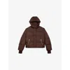 The Kooples Womens  Hooded Removable-sleeve Down Jacket In Brown