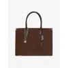 The Kooples Womens Chocolate Ming Xl Leather Tote Bag In Brown