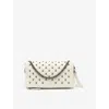 The Kooples Womens Cream Heritage Stud-embellished Leather Clutch In White