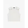 The Kooples Womens Ecru Cropped Tweed Cotton-blend Top In White
