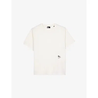 The Kooples Womens Logo-print Round-neck Cotton-jersey T-shirt Ecru