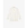 The Kooples Womens  Peak-lapel Flap-pocket Woven Blazer In Ecru